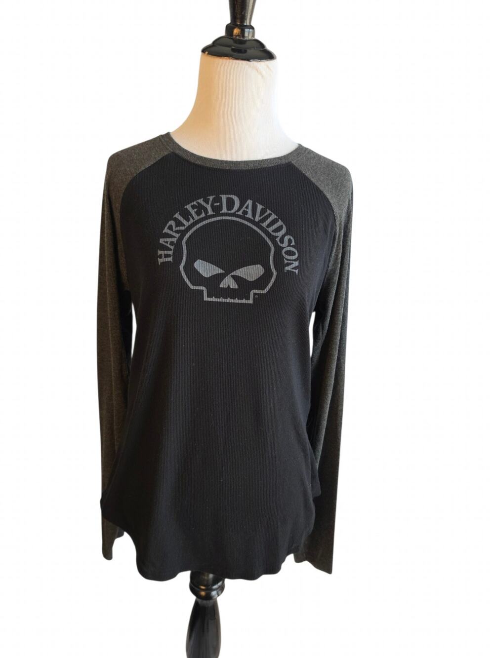 Harley-Davidson Women's Willie G Skull Colorblock Long Sleeve S